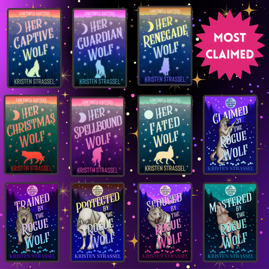 The Ultimate Wolf Shifter Collection for paranormal romance lovers featuring Kristen Strassel's most claimed Sawtooth Experience covers on a colorful background